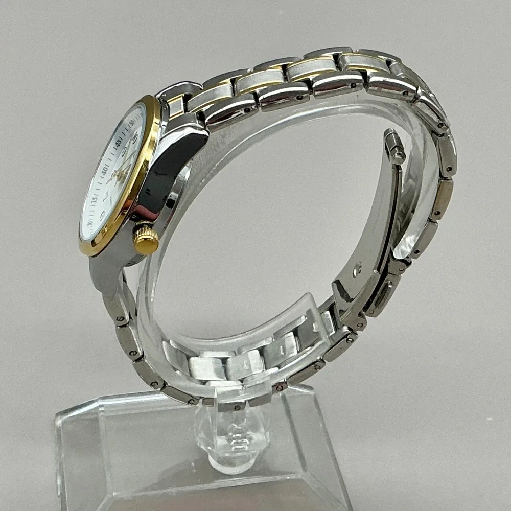OLEVS Watch Women's Two Tone Stainless Steel Day Date Quartz 30mm NEW BATTERY